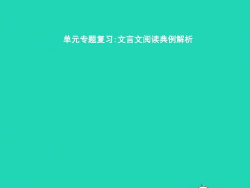 九年级语文下册 单元专题复习 文言文阅读典例解析课件