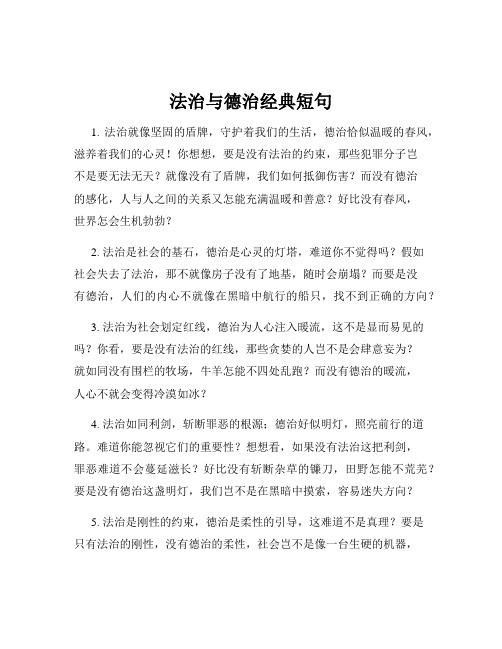 法治与德治经典短句