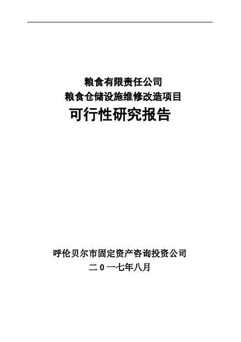 公司粮食仓储设施维修改造项目可行性研究报告