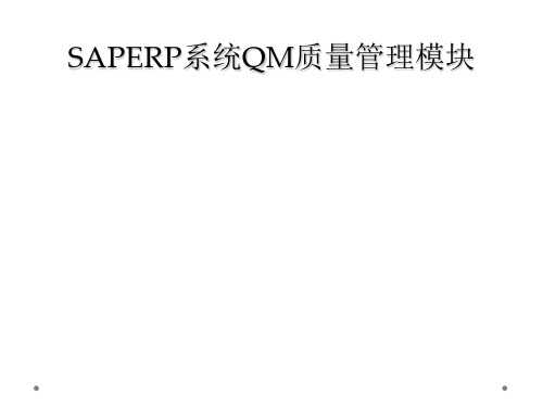 SAPERP系统QM质量管理模块