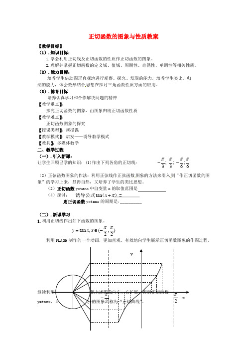 正切函数的图象与性质教案