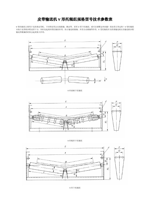 皮带输送机V型托辊组规格型号技术参数表