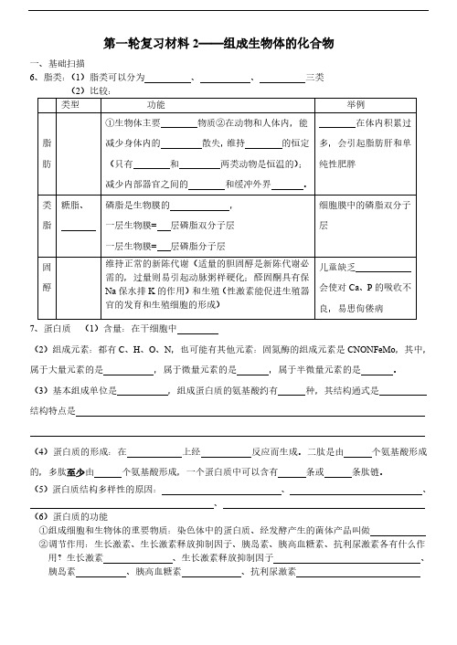 组成生物体的化合物教案教学设计