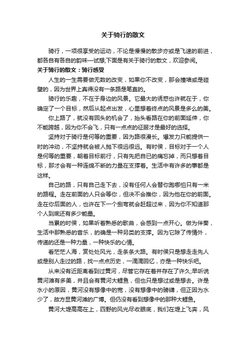 关于骑行的散文