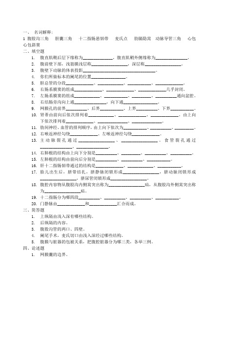 局部解剖学作业