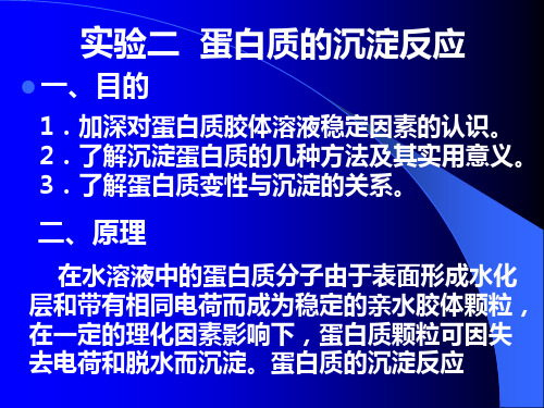 蛋白质的沉淀反应剖析