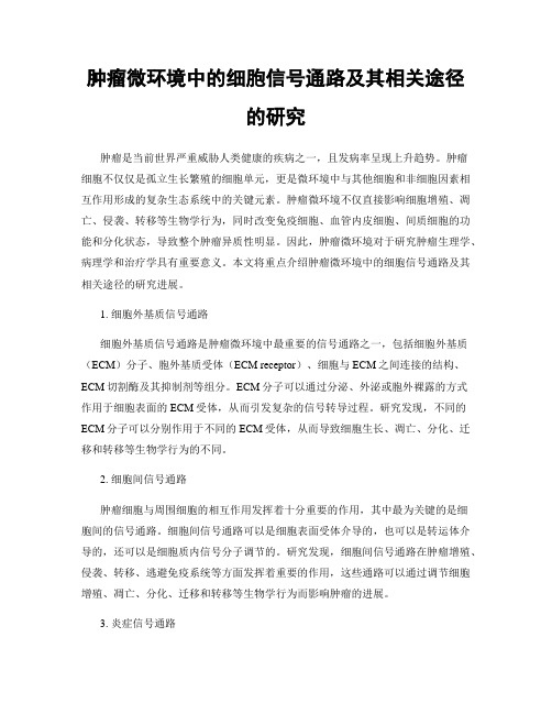 肿瘤微环境中的细胞信号通路及其相关途径的研究