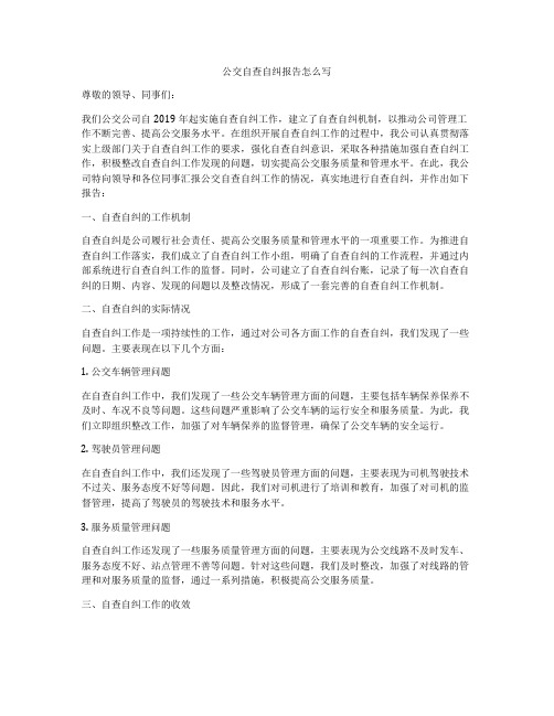 公交自查自纠报告怎么写