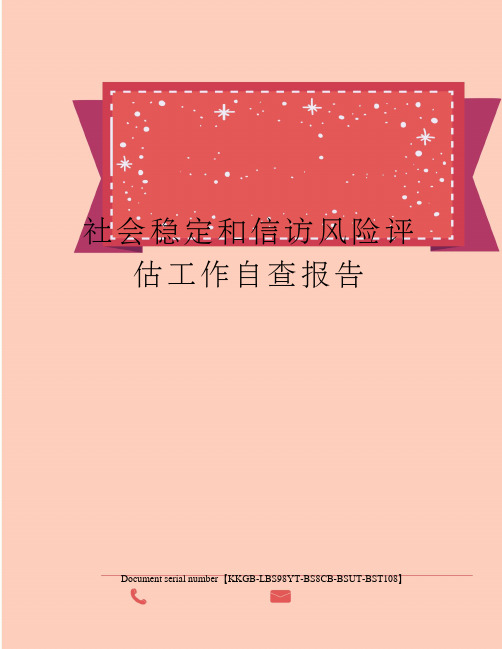 社会稳定和信访风险评估工作自查报告