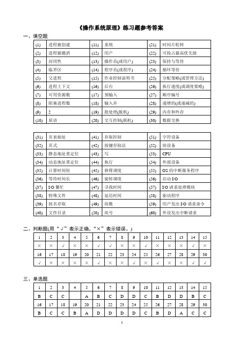 13-14-2操作系统原理练习题(中澳)参考答案