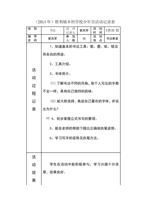 乡村学校少年宫活动记录