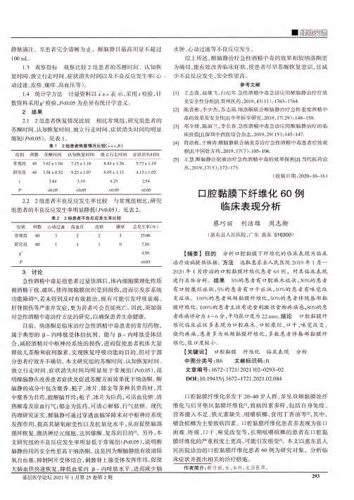 口腔黏膜下纤维化60例临床表现分析