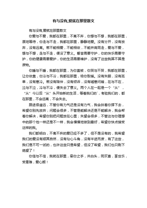 有与没有,爱就在那里散文