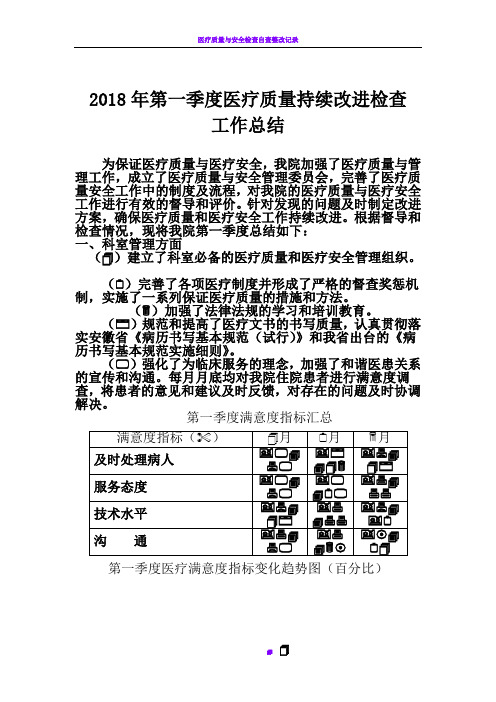 医疗质量安全管理与持续改进总结(第一季度)