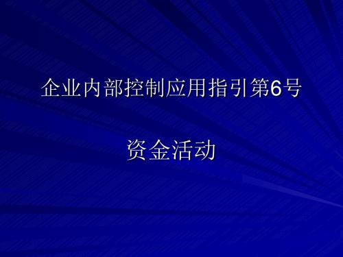 企业内部控制应用指引第6号-资金活动