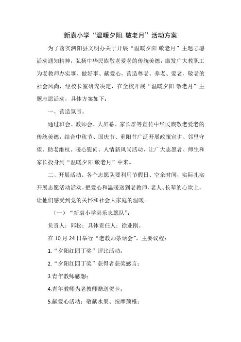 重阳节志愿活动方案