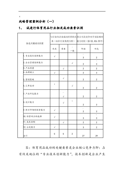 工商管理mba作业战略管理案例分析