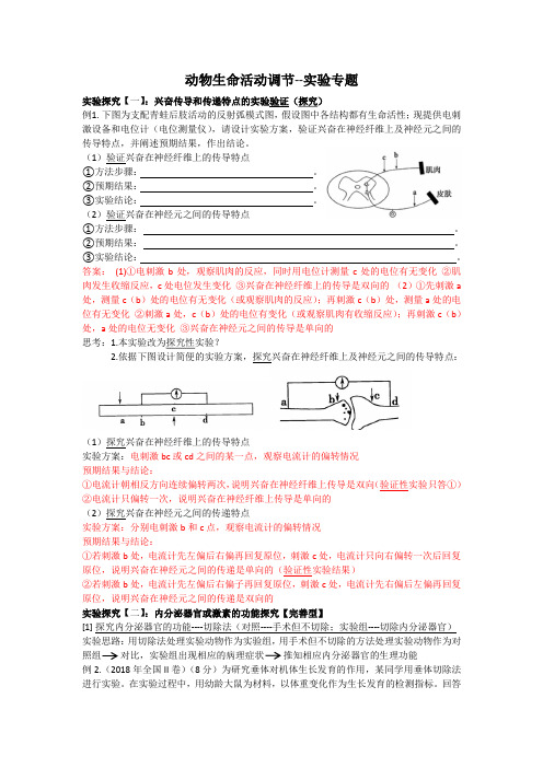 动物生命活动调节