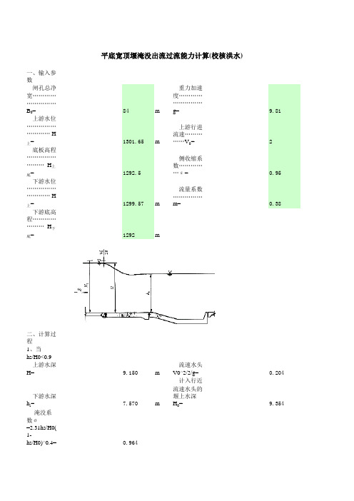 水闸水力计算