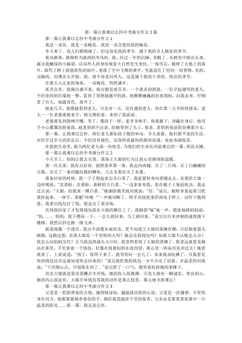 那一幕让我难以忘怀中考满分作文5篇