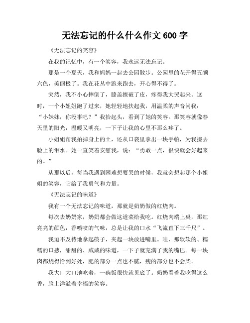 无法忘记的什么什么作文600字