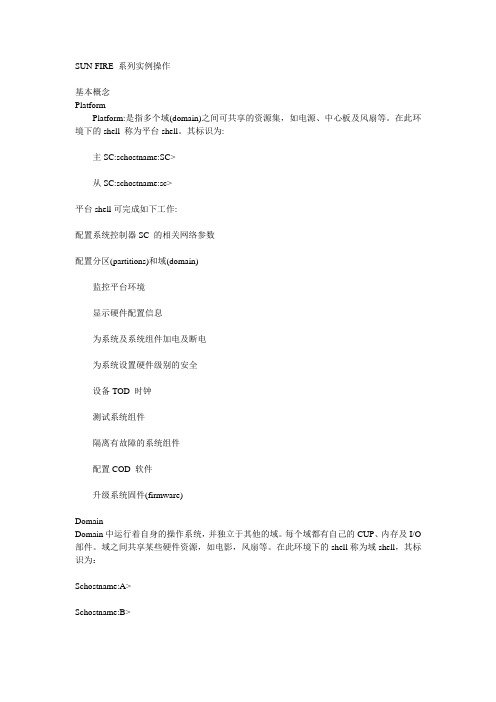 SUN FIRE 系列实例操作