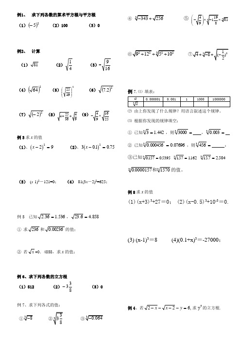 算术平方根与平方根