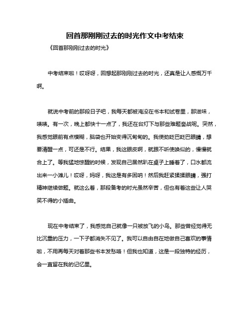 回首那刚刚过去的时光作文中考结束