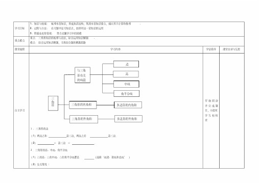 新人教版八年级上册数学第11章《三角形》复习课教学设计