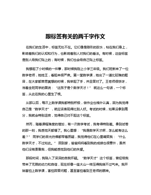 跟标签有关的两千字作文