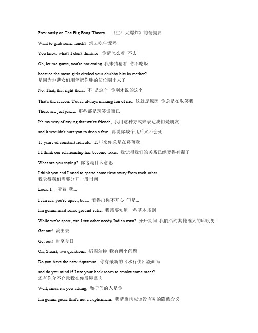 生活大爆炸--第11季第11集-美剧-字幕-对白-中英文对照-看电影学英语-打印-word版