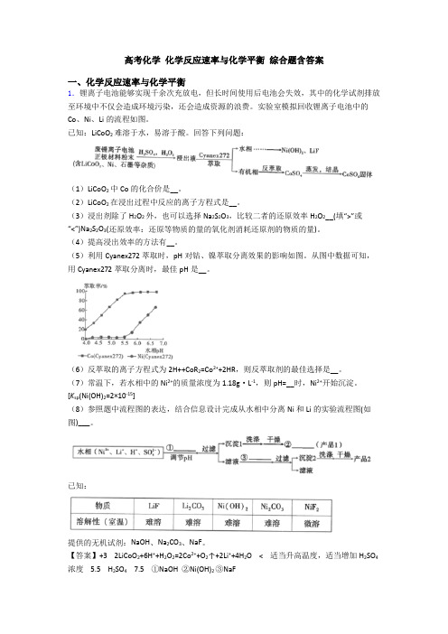 高考化学 化学反应速率与化学平衡 综合题含答案