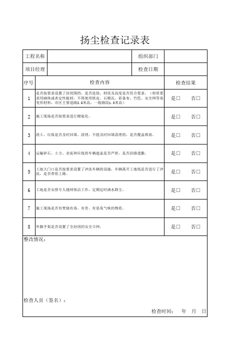 扬尘检查记录表