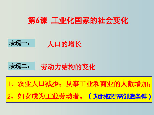 工业化国家的社会变化 部编历史九年级教学PPT课件