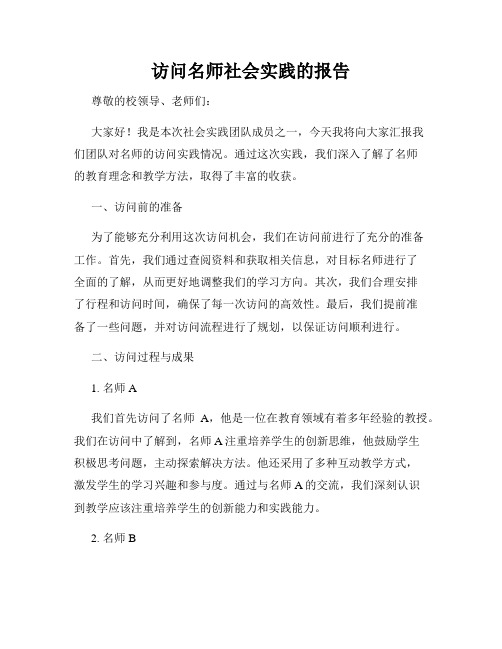 访问名师社会实践的报告