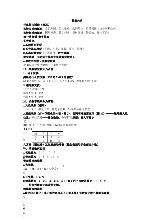 公务员考试数量关系(大全)