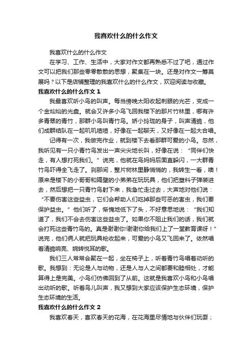 我喜欢什么的什么作文