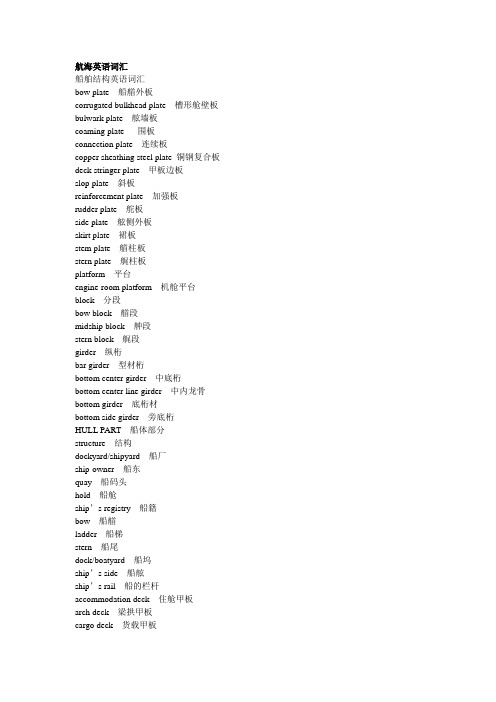 船舶结构英语词汇解读