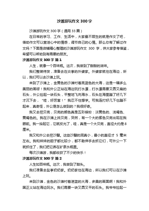 沙滩游玩作文300字