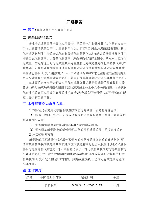 实验类开题报告格式