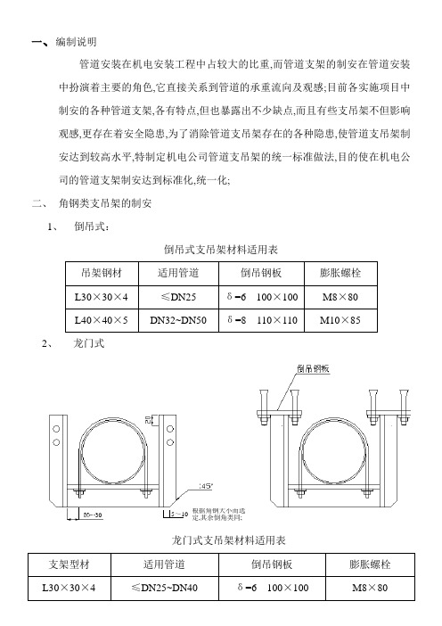 管道支架制作安装标准规范