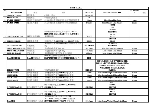 DEK参数中文解释