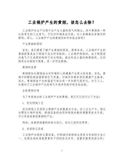 工业锅炉产生的黄烟,该怎么去除？