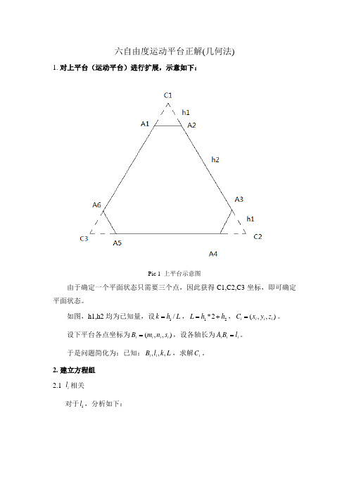 六自由度运动平台正解(几何法)