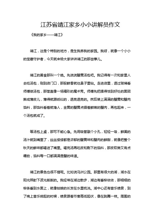 江苏省靖江家乡小小讲解员作文