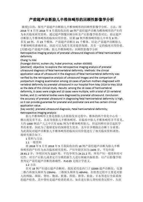 产前超声诊断胎儿半椎体畸形的回顾性影像学分析