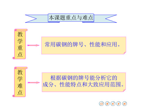 5.碳素钢的牌号性能和应用