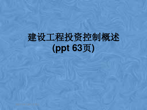 建设工程投资控制概述 (ppt 63页)