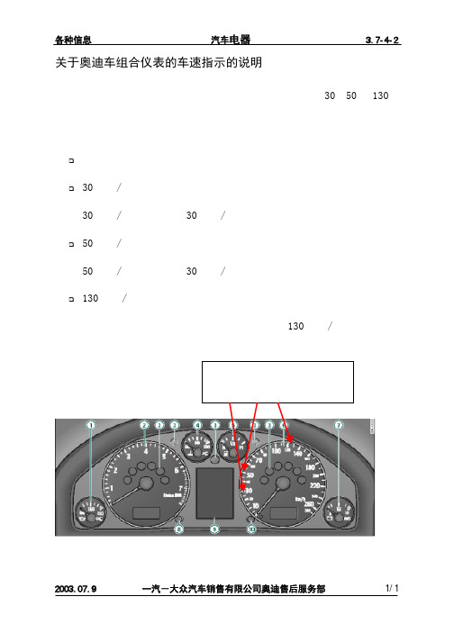 奥迪-37-4-2关于奥迪车组合仪表的车速指示的说明