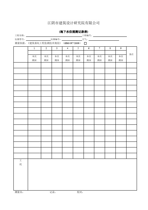 基坑监测记录表